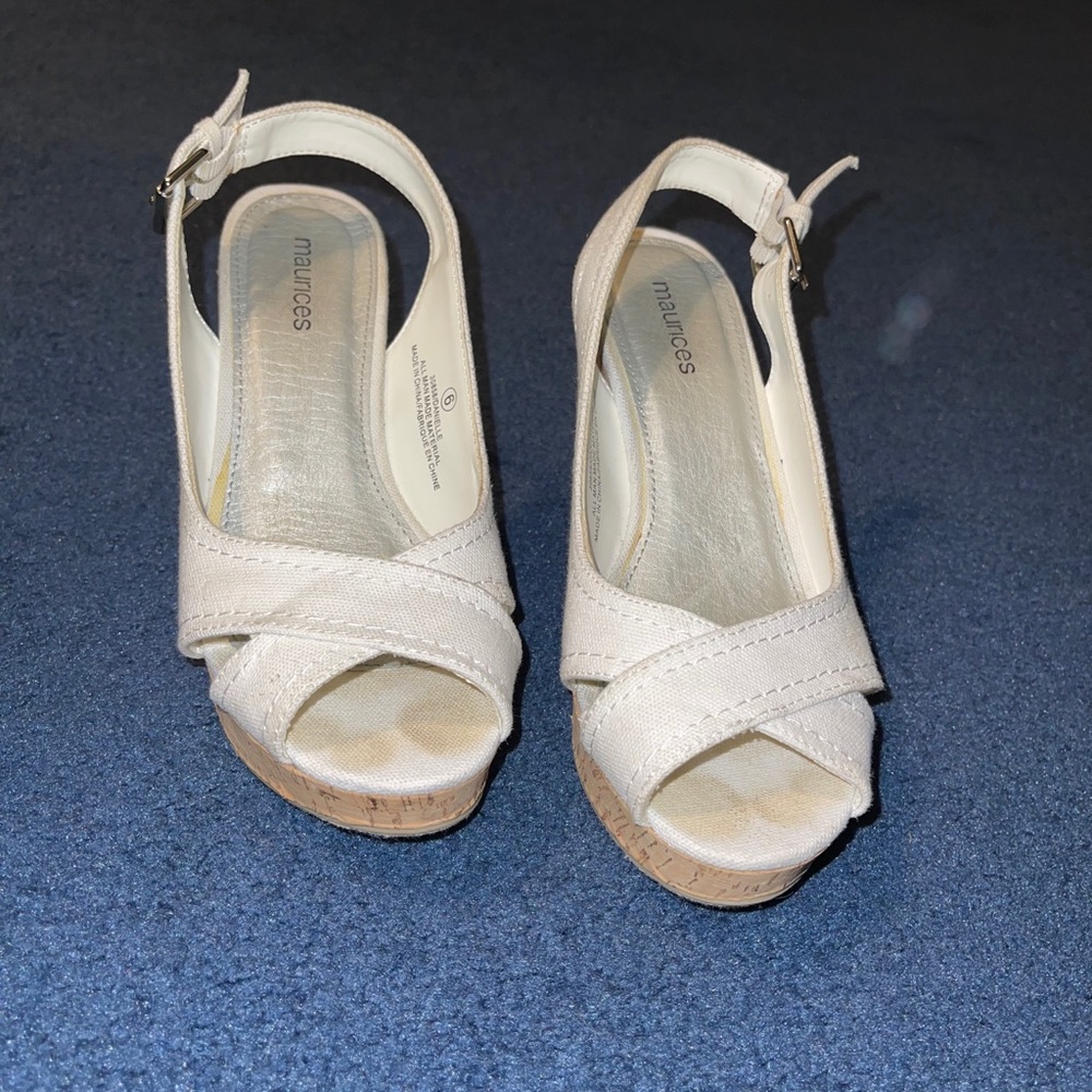 white fabric wedges!
